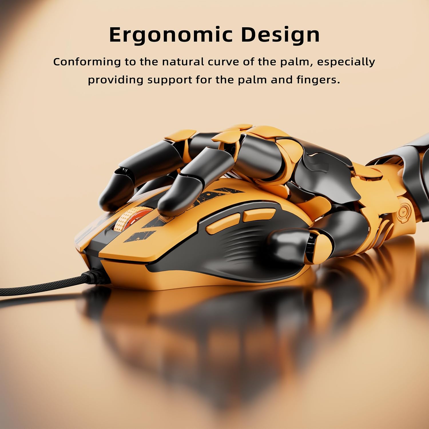 Uineer Wired Gaming Mouse, USB-A Mouse with 6 Programmable Buttons | Adjustable DPI up to 7200 ,RGB Lighting, ,Ergonomic Grip, Plug and Play for PC Gaming, Office, Laptop - Image 4