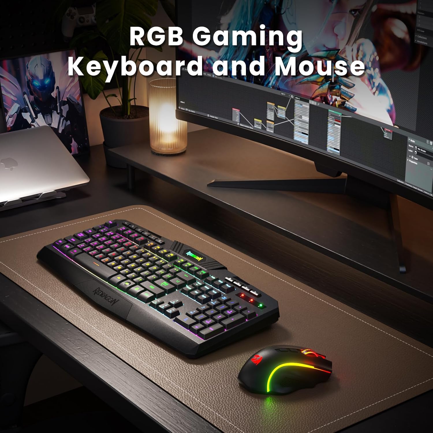 Redragon S101M-KS Gaming Keyboard and Mouse Wireless with Tri-Mode, RGB Keyboard and 4800 DPI Gaming Mouse, 10 Independent Multimedia Keys for Wins, PC, Computer, Wireless S101 Ideal for Gamer - Image 3