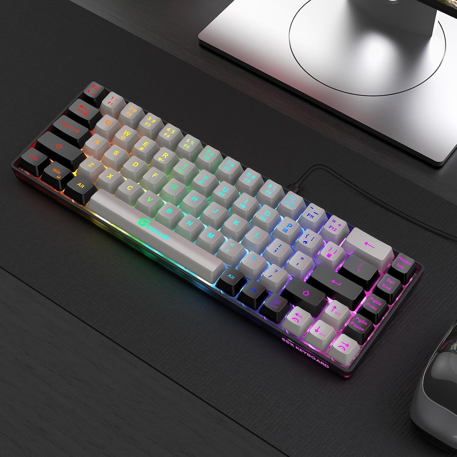 GEODMAER 65% Gaming Keyboard, Wired Backlit Mini Keyboard, Ultra-Compact Anti-Ghosting No-Conflict 68 Keys Membrane Gaming Wired Keyboard for PC Laptop Windows Gamer - Image 7